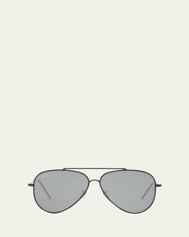 Mirrored Metal & Plastic Aviator Sunglasses